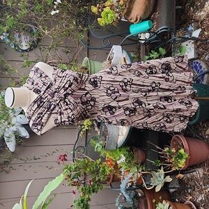 Sleeveless Twist-Neck Floral Print Dress in Blush